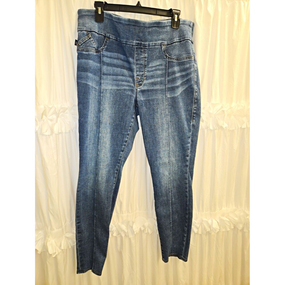 Rock & Republic Denim Rx Fever Pull-On Skinny Jeans Blue Plus Size 18